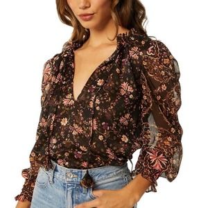 Misa Siena Split Neck Top (size S)